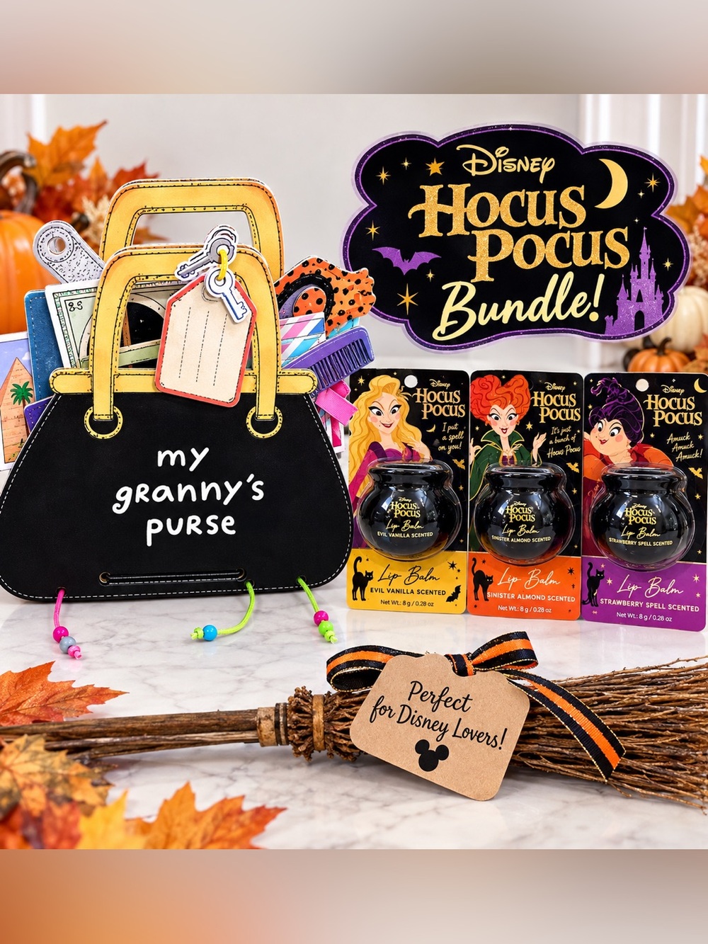 Disney Hocus Pocu the cassaws Party Favor Bundle — Black, Purple, Orange